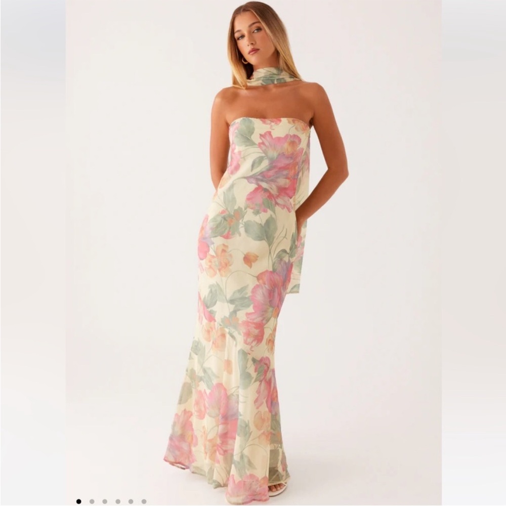 Floral Strapless Maxi Dress